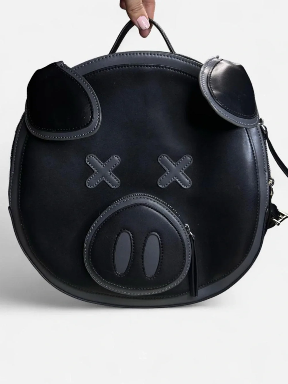 Rare Shane x Jeffree Star Black Round Novelty Pig-Face Backpack